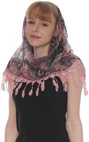 img 2 attached to Stylish LMVERNA Triangle Mantilla Chiffon Printed Women's Accessories: Fashionable Pieces for Every Occasion