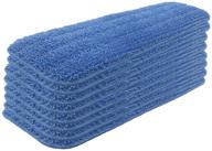 pack of 8 blue microfiber spray mop replacement heads | reusable refills | compatible with wet/dry mops | fits floor care system logo