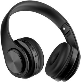 img 4 attached to 🎧 Premium Wireless Bluetooth 5.0 Headphones: Noise Cancelling, Microphone, Foldable, Hi-Fi Stereo, Soft Memory-Protein Earmuffs - Perfect for Travel and Work (Black)