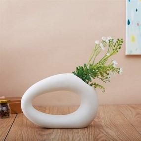 img 1 attached to Anding White Ceramic Vase - Droplet Matte Surface Design - Modern Vase for Family, Wedding, Table Décor - Perfect Home Decor Vase (LY432516SET)