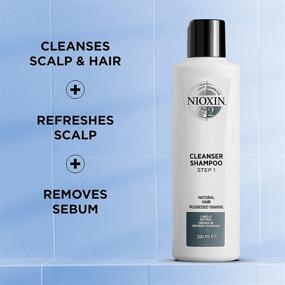 img 2 attached to 🧴 Nioxin System 2 Шампунь-очиститель для натуральных волос, 33.8 унций - идеально подходит для постепенно тонеющих волос.