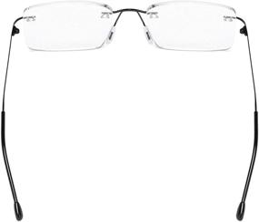 img 1 attached to 👓 Stylish Rectangle Rimless Reading Glasses for Men by Eyekepper - Frameless Reader Eyeglasses