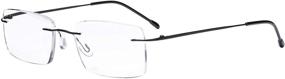 img 4 attached to 👓 Stylish Rectangle Rimless Reading Glasses for Men by Eyekepper - Frameless Reader Eyeglasses