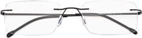 img 3 attached to 👓 Stylish Rectangle Rimless Reading Glasses for Men by Eyekepper - Frameless Reader Eyeglasses