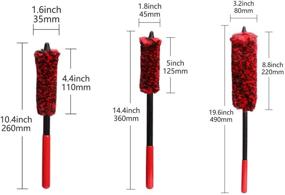 img 3 attached to 🧹 SPTA Набор щеток для чистки колес и ободов с удлиненной ручкой - идеально подходит для колес, ободов, выхлопных труб, мотоциклов, велосипедов, грилей.