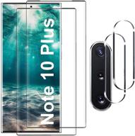 [2+2 пакет] закаленное стекло защитного экрана для galaxy note 10 plus - твердость 9h, поддержка ультразвукового сканера отпечатков пальцев, кристально чистый, без пузырей, 3d изогнутый - защитное стекло для экрана samsung note10 plus 5g логотип