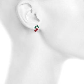 img 1 attached to Lux Accessories Women's Enamel Tropical Fruit Multiple Stud Earrings Set - Pack of 6