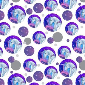 img 4 attached to 🦄 Premium Gift Wrap Wrapping Paper Roll in Majestic Unicorn Design - Pink, Purple, and Blue