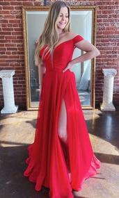 img 1 attached to LarryDress Bridesmaid Dresses Wedding Shoulder Women's Clothing