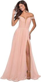 img 4 attached to LarryDress Bridesmaid Dresses Wedding Shoulder Women's Clothing