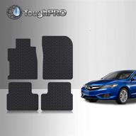 🚗 toughpro acura ilx floor mats set (front row + 2nd row) - all weather heavy duty black rubber - made in usa - fits 2013-2021 models logo