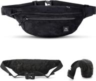 premium waterproof waist bags: stylish fanny pack for men and women, perfect for sports, travel, and work – black large size logo