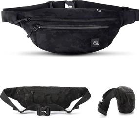 img 4 attached to Premium Waterproof Waist Bags: Stylish Fanny Pack for Men and Women, Perfect for Sports, Travel, and Work – Black Large Size