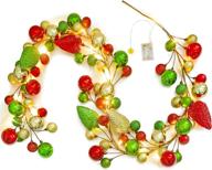enhance your christmas spirit with a 6ft christmas garland set - featuring warm white led lights, pinecones, and christmas ball ornaments! logo