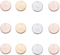 📿 ph pandahall set of 60 15mm (0.6 inch) stainless steel flat round blank stamping tag pendants charms in 3 colors for diy bracelet necklace pendant jewelry crafts logo