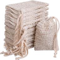 🧼 15-piece soap saver bag set: exfoliating soap pouches with drawstring closure - sisal mesh bags for long-lasting soap usage logo