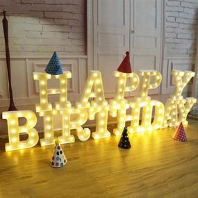 img 2 attached to 🔤 YOEEN LED Marquee Letter Lights Sign - Battery Powered Alphabet Letters for Party Décor, Wedding, Birthday, Christmas - Home Bar Decoration (Letter A)