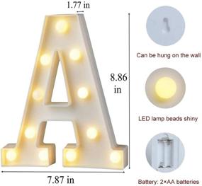 img 3 attached to 🔤 YOEEN LED Marquee Letter Lights Sign - Battery Powered Alphabet Letters for Party Décor, Wedding, Birthday, Christmas - Home Bar Decoration (Letter A)