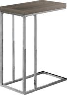 monarch specialties 3253, dark taupe chrome accent metal base c-table логотип