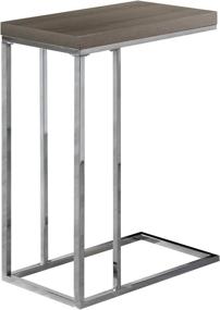 img 4 attached to Monarch Specialties 3253, Dark Taupe Chrome Accent Metal Base C-Table