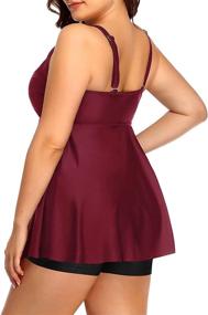 img 1 attached to Yonique Plus Size Tankini: Flowy & Flattering Women's Swimwear with Shorts