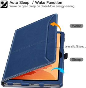 img 1 attached to 🔹 ZtotopCase Premium Leather Folio Stand Case for Samsung Galaxy Tab A7 10.4 2020 - Blue