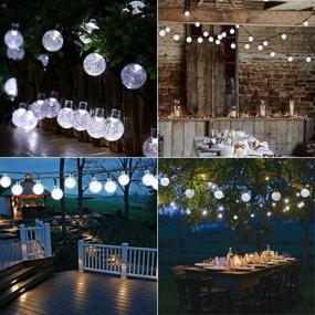 img 2 attached to 🌞 Joomer Solar String Lights Outdoor: 2 Pack 30 LED 20ft Crystal Globe Lights with 8 Modes - Waterproof Patio Lights for Garden, Yard, Porch, Party - White