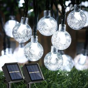 img 4 attached to 🌞 Joomer Solar String Lights Outdoor: 2 Pack 30 LED 20ft Crystal Globe Lights with 8 Modes - Waterproof Patio Lights for Garden, Yard, Porch, Party - White