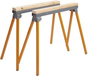 img 2 attached to 🛠️ All Steel Folding Sawhorse - Pair Portamate PM-3300T: 33-Inch Tall Fold-up Heavy Duty Saw Horses with 1,000lb. Capacity and Easy Storage