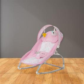 img 3 attached to 🪑 Dream On Me We Rock Rocker Comforting Rocking Chair with Removable Pink Toy Bar Hanging Toy