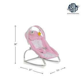 img 2 attached to 🪑 Dream On Me We Rock Rocker Comforting Rocking Chair with Removable Pink Toy Bar Hanging Toy