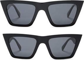 img 2 attached to Polarized Sunglasses Trendy Square Protection