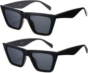 img 4 attached to Polarized Sunglasses Trendy Square Protection