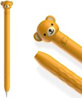 ahastyle 1st gen apple pencil case: cute cartoon silicone sleeve cover - yellow bear, compatible with apple pencil 1st generation logo