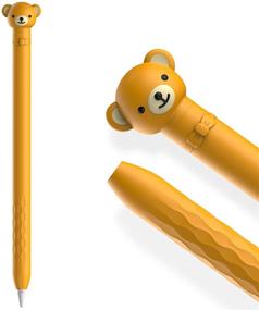 img 4 attached to AhaStyle 1st Gen Apple Pencil Case: Cute Cartoon Silicone Sleeve Cover - Yellow Bear, Compatible with Apple Pencil 1st Generation
