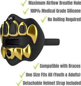 img 2 attached to 🏈 Optimized Search: Adult & Youth 3D Chrome Grillz Football Mouth Guard - Maximum Air Flow, Teeth Protector, Lip & Mouth Piece for Sports