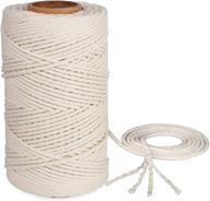 🧶 hulisen 3mm natural all cotton macrame cord - 109 yards for artworks, diy crafts, handmade decoration, and embellishments logo