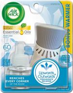 air wick plug in scented oil kit: fresh linen refill & warmer, new look, essential oils, air freshener logo