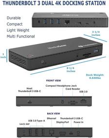 img 3 attached to 🔌 MediaGear Thunderbolt 3 Dock: 4K@60Гц USB C + DisplayPort, 85Вт PD, TB 3, USB 3.0, считыватель карт, Ethernet - MacBook Pro 2019/2018 и ноутбуки TB 3