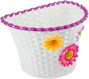 img 1 attached to Stylish White SUNLITE Classic Flower Basket: Enhance Your Ride with Timeless Elegance