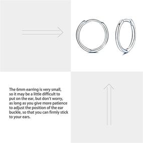 img 2 attached to 💎 925 Sterling Silver Small Hoop Earrings – 14K White Gold Plated Huggie Hoop Earrings, Endless Cartilage Earrings for Women, Girls, Men, and Teens