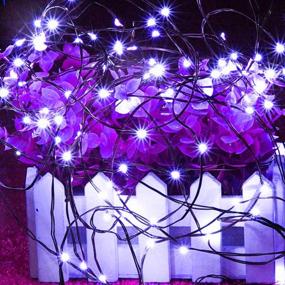 img 1 attached to 🎃 66ft Halloween Fairy String Lights 200 LED Twinkle Star, Dimmable Control, USB & Adapter Powered, Starry Black Wire Lights for Indoor Outdoor Bedroom Wedding Christmas Party Decoration, Purple