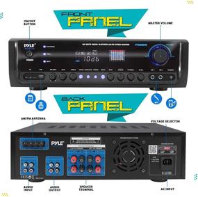 img 3 attached to 🔊 Pyle PT390BTU Wireless Bluetooth Power Amplifier System - 300W 4 Channel Home Theater Audio Stereo Sound Receiver Box with USB, RCA, 3.5mm AUX, LED, Remote - Ideal for Speaker, PA, Studio - BLACK