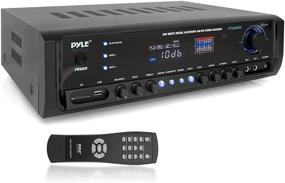 img 4 attached to 🔊 Pyle PT390BTU Wireless Bluetooth Power Amplifier System - 300W 4 Channel Home Theater Audio Stereo Sound Receiver Box with USB, RCA, 3.5mm AUX, LED, Remote - Ideal for Speaker, PA, Studio - BLACK
