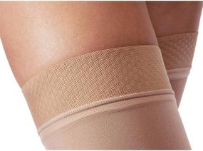 img 2 attached to JOBST Relief Thigh High Compression Stockings, Small Size, Beige, 15-20 mmHg, Open Toe & Silicone Dot Band