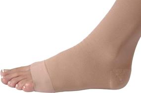 img 3 attached to JOBST Relief Thigh High Compression Stockings, Small Size, Beige, 15-20 mmHg, Open Toe & Silicone Dot Band