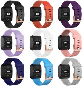 img 3 attached to 📿 UCAI 9-Pack Bands Compatible with Versa 2/Versa/Versa Lite/Versa SE, Classic Adjustable Replacement Wristbands with Rose Gold Watch Buckle for Women and Men, Small Size, for Versa 2 Smart Watch