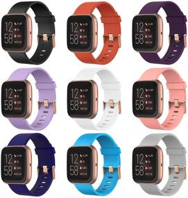 img 4 attached to 📿 UCAI 9-Pack Bands Compatible with Versa 2/Versa/Versa Lite/Versa SE, Classic Adjustable Replacement Wristbands with Rose Gold Watch Buckle for Women and Men, Small Size, for Versa 2 Smart Watch