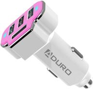 🚗 aduro 4-портовый автомобильный зарядное устройство usb-адаптер, высокоскоростной 12v автомобильный зарядное устройство usb-адаптер power station с выходом 5,2a/26w (розовый) логотип