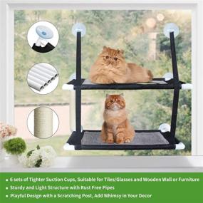 img 1 attached to 🐱 ZolooPet Cat Window Perch with Dual Scratching Posts - Double Layered Cat Window Seat for Two Cats, Fun and Durable Cat Window Hammock - Easy Assembly